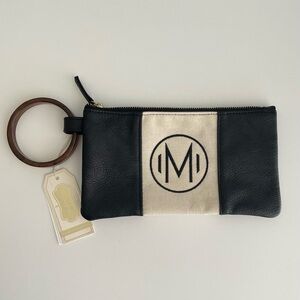 Monogrammed “M” Clutch with removable bangle by Mudpie